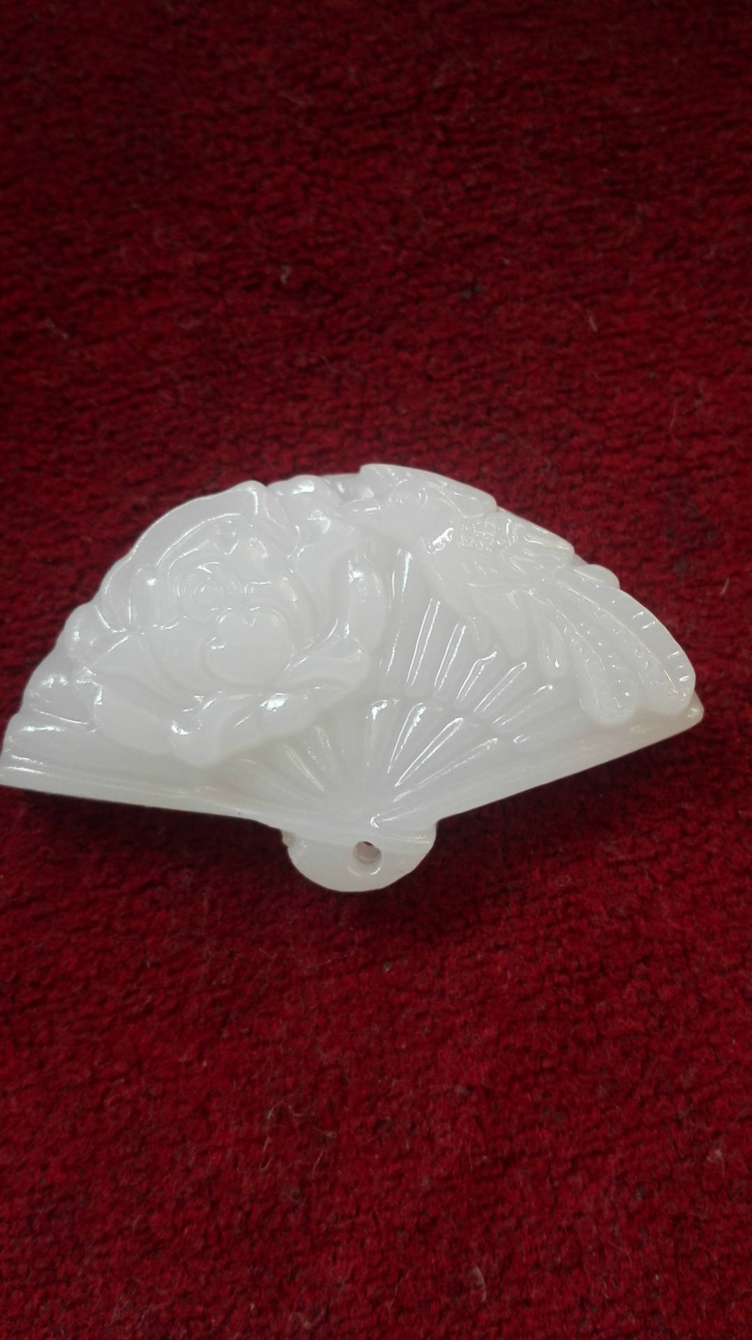 玉玲珑 玉扇图形喜上眉梢男女款吊坠