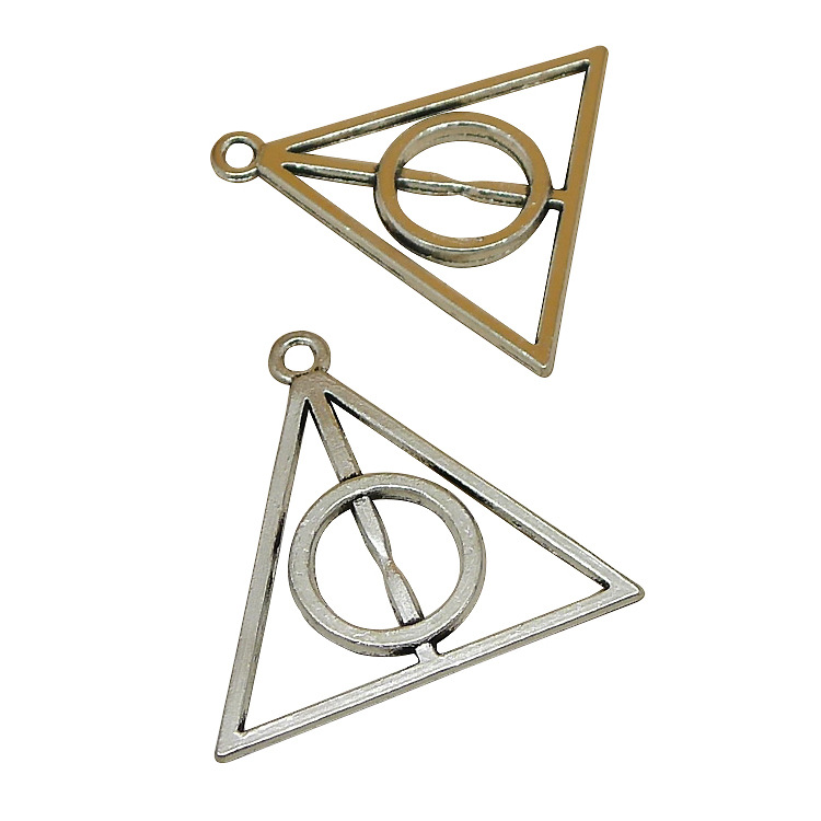 三角形镂空吊饰 哈利波特之死亡圣器项链吊坠 diy饰品配件批发