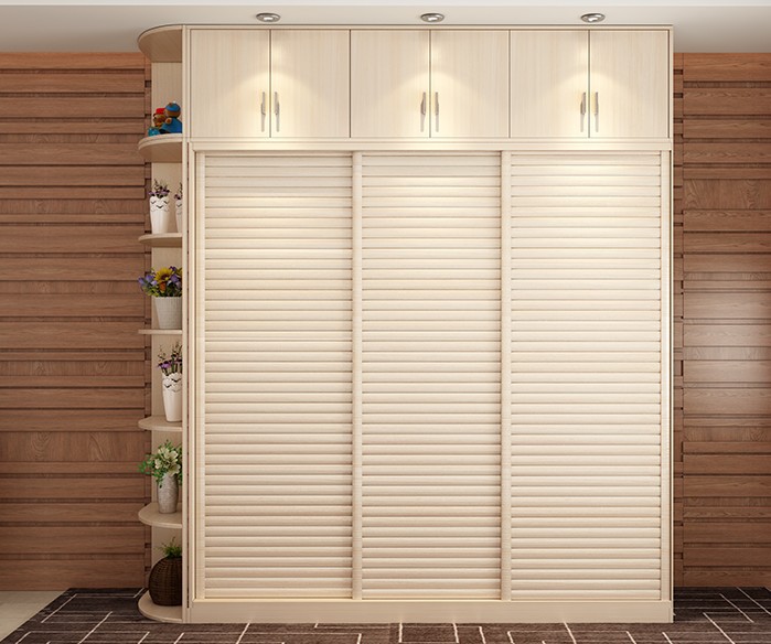 移门材料厂家木塑百叶衣柜门定做 衣柜塑钢门 推拉门定制百叶移门