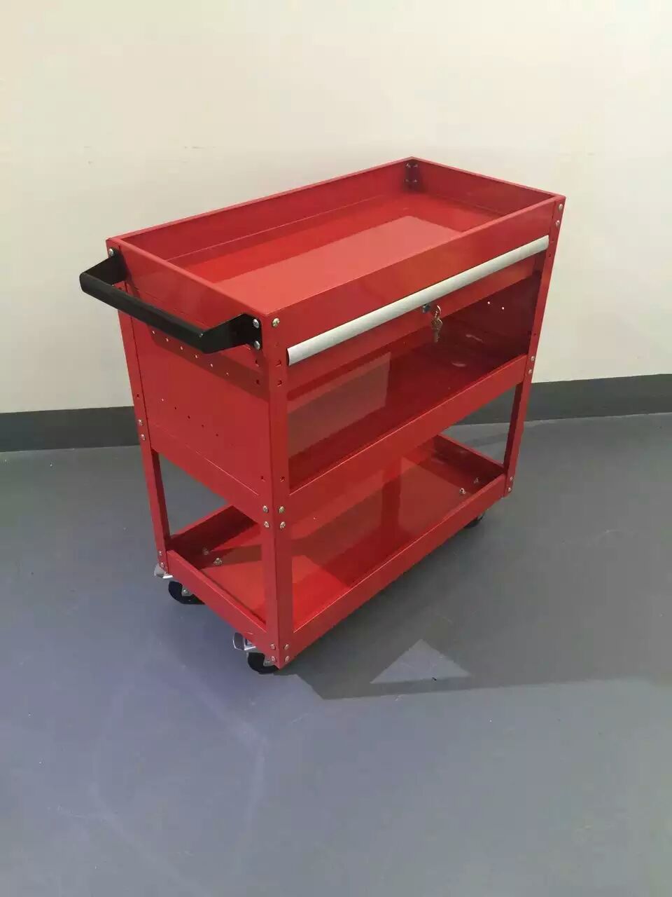 铁皮工具箱零件车手推车三层工具箱4s汽车维修工具柜零件架