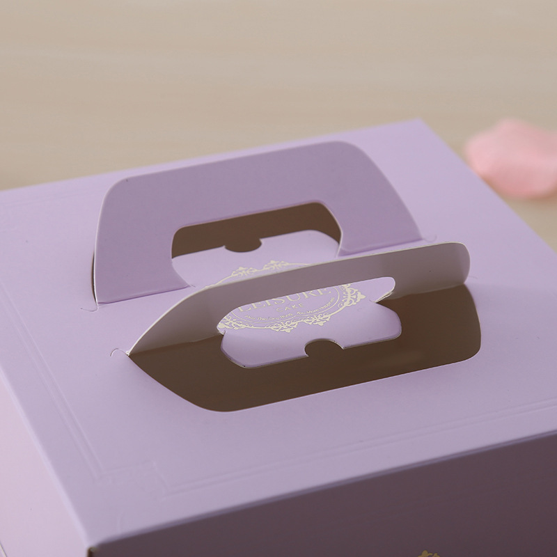 厂家现货4寸包装盒白卡纸包装折叠蛋糕盒烘焙蛋糕盒可定制lo.