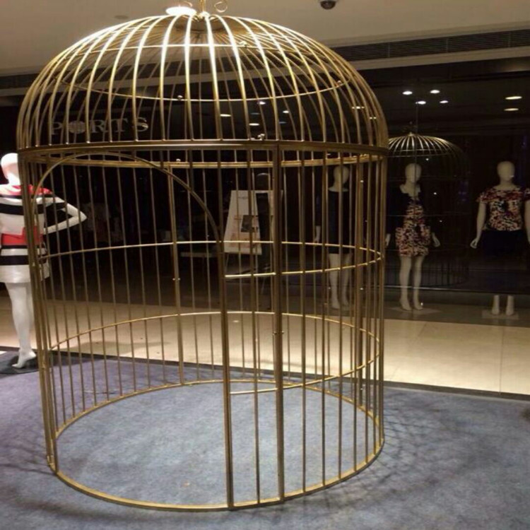 铁艺鸟笼装饰 创意金属鸟笼式包厢户外大号餐厅休闲鸟笼可定制