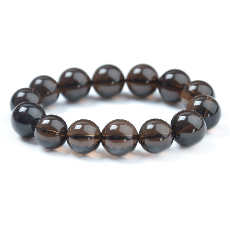 天然茶水晶手链烟晶手串单圈 男女款手饰时尚饰品