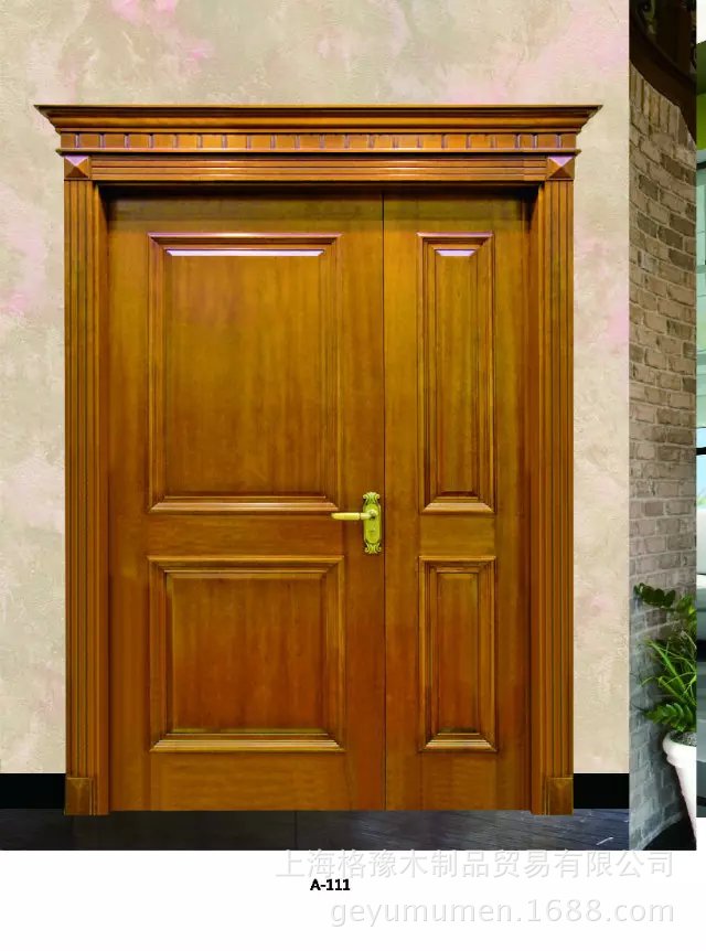 美国橡木实木门 子母实木套装门 双开实木门 别墅专用实木烤漆门