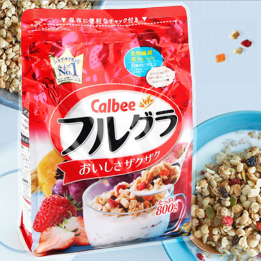日本零食卡乐b水果麦片 卡乐比燕麦片800g早餐麦片 正品保障
