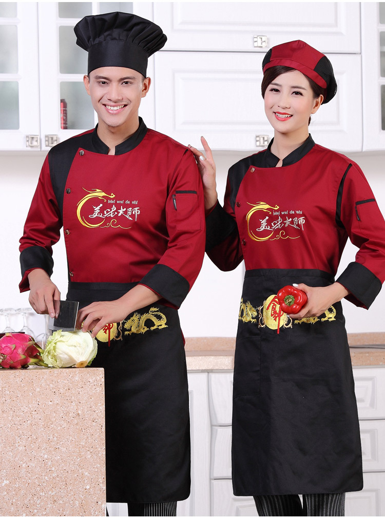 厨师服长袖秋冬装酒店餐厅男女厨房个性厨师工作服高档厨师服包邮