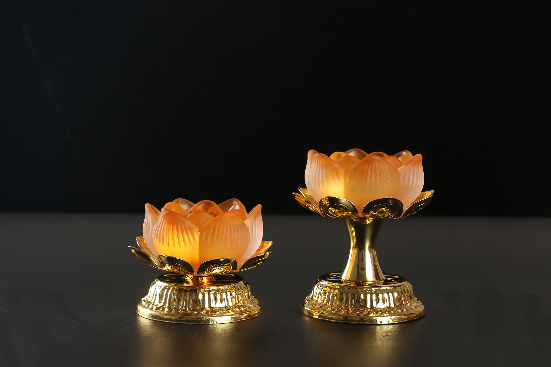 酥油灯座_圆通佛具 佛堂供具合金仿琉璃莲花灯座 酥