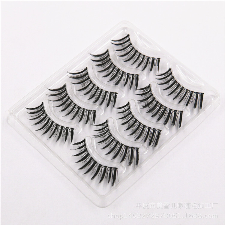 Factory Supply False Eyelashes Handmade Five Pairs Multi-Layer Thick False Eyelashes Long Curling False Eyelashes