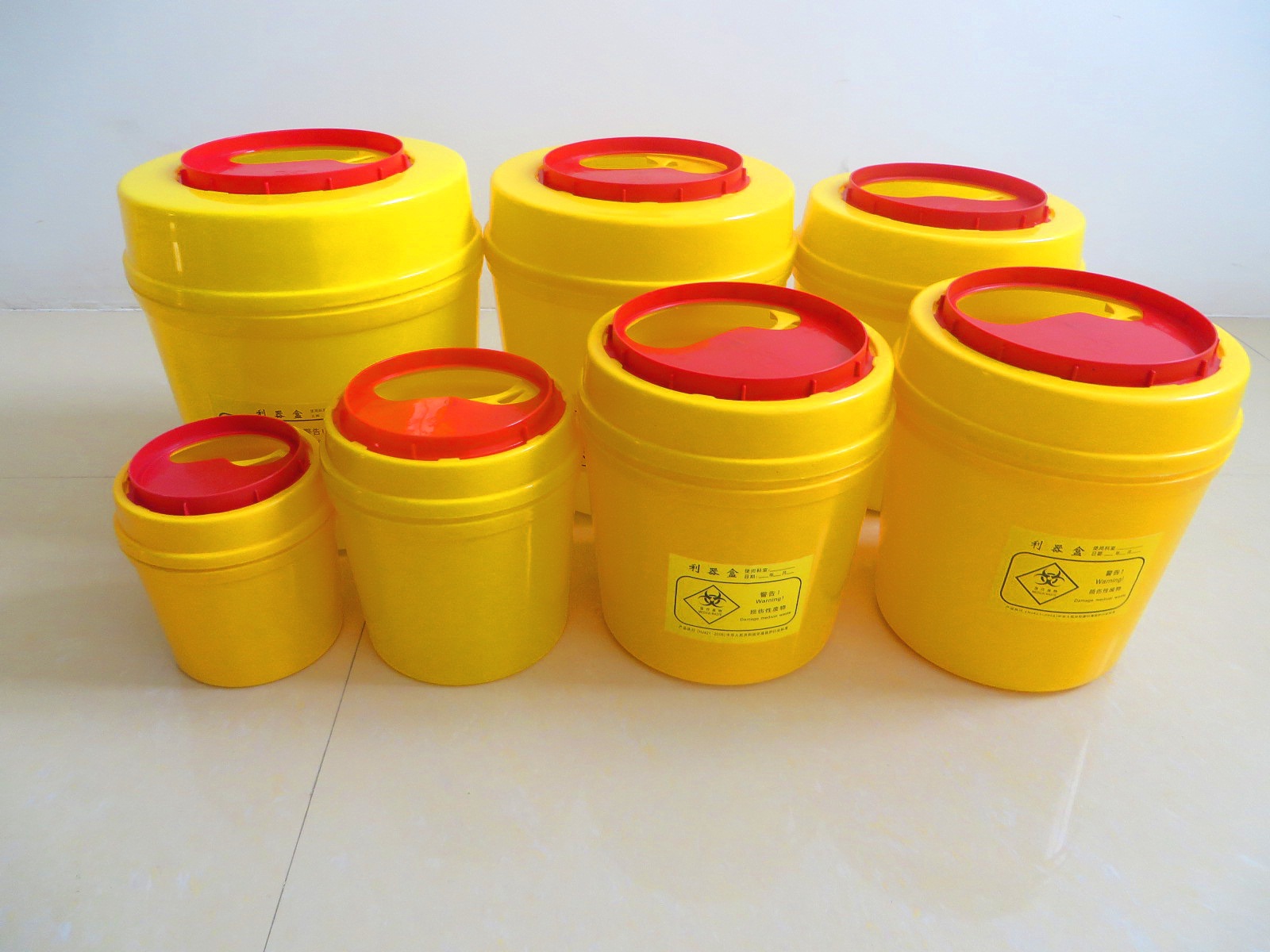 大量生产1~8l 医疗废物利器盒 1l 医用锐器盒 圆形锐器盒