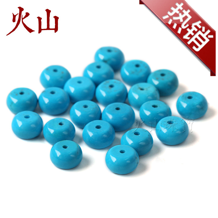 火山 优化美国睡美人高蓝松算珠蓝松石散珠 佛珠diy配件-阿里巴巴