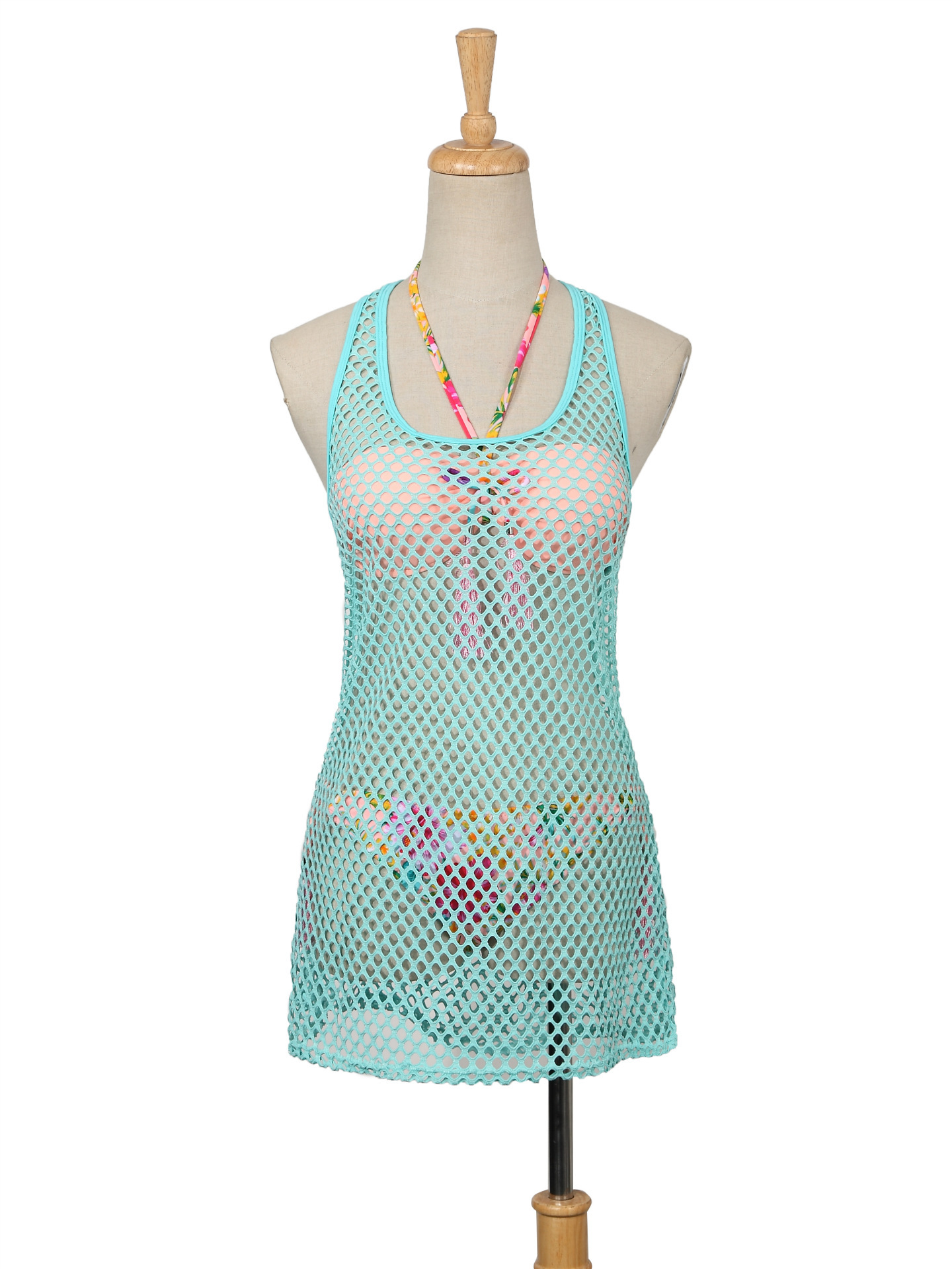 厂家批发外贸欧美渔网镂空性感沙滩裙比基尼