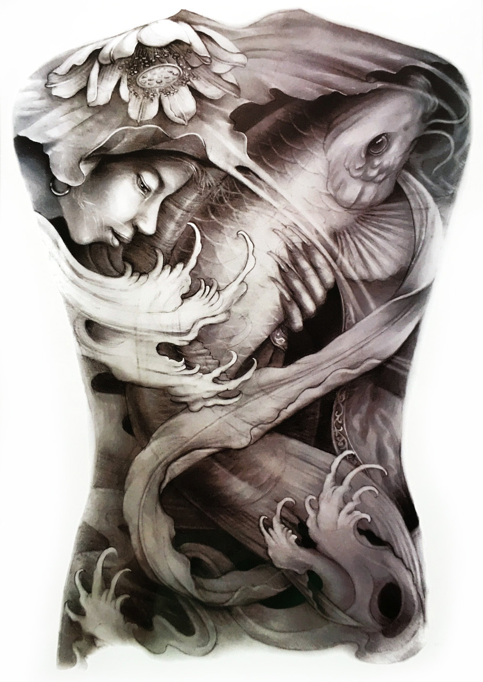 鬼舞姬佛陀阿修罗百魅系列超大满背特价背贴定制防水刺青纹身贴纸