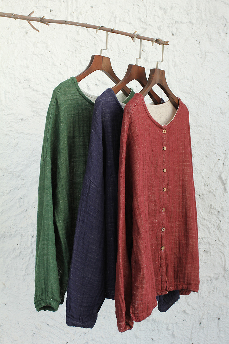 棉麻布料双层麻棉布 加厚棉麻双层布 文艺秋冬外套面料