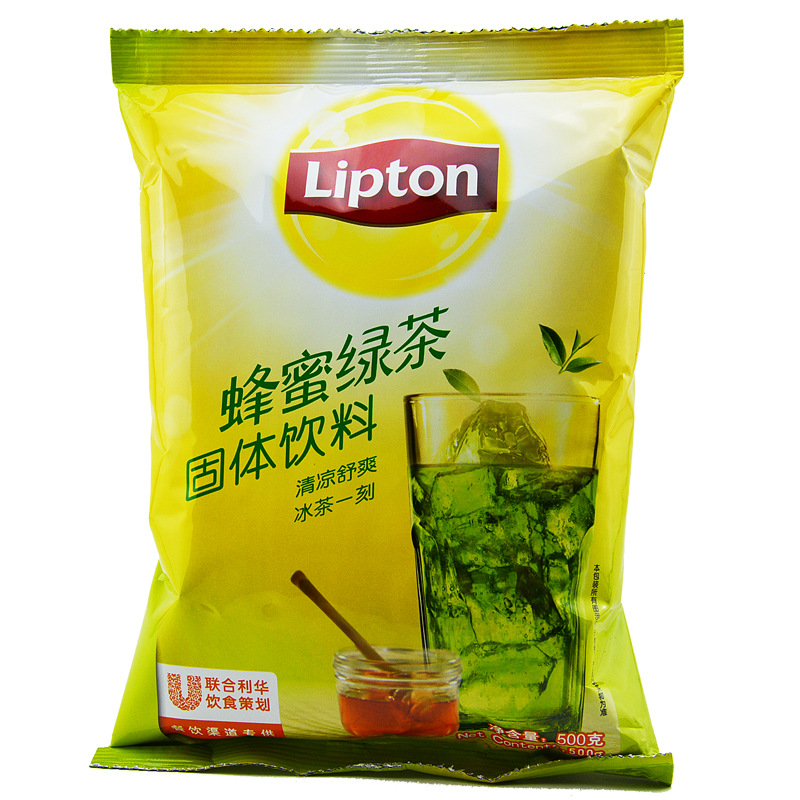 夏季冷饮立顿蜂蜜绿茶固体饮料速溶蜂蜜绿茶粉500g克整箱装