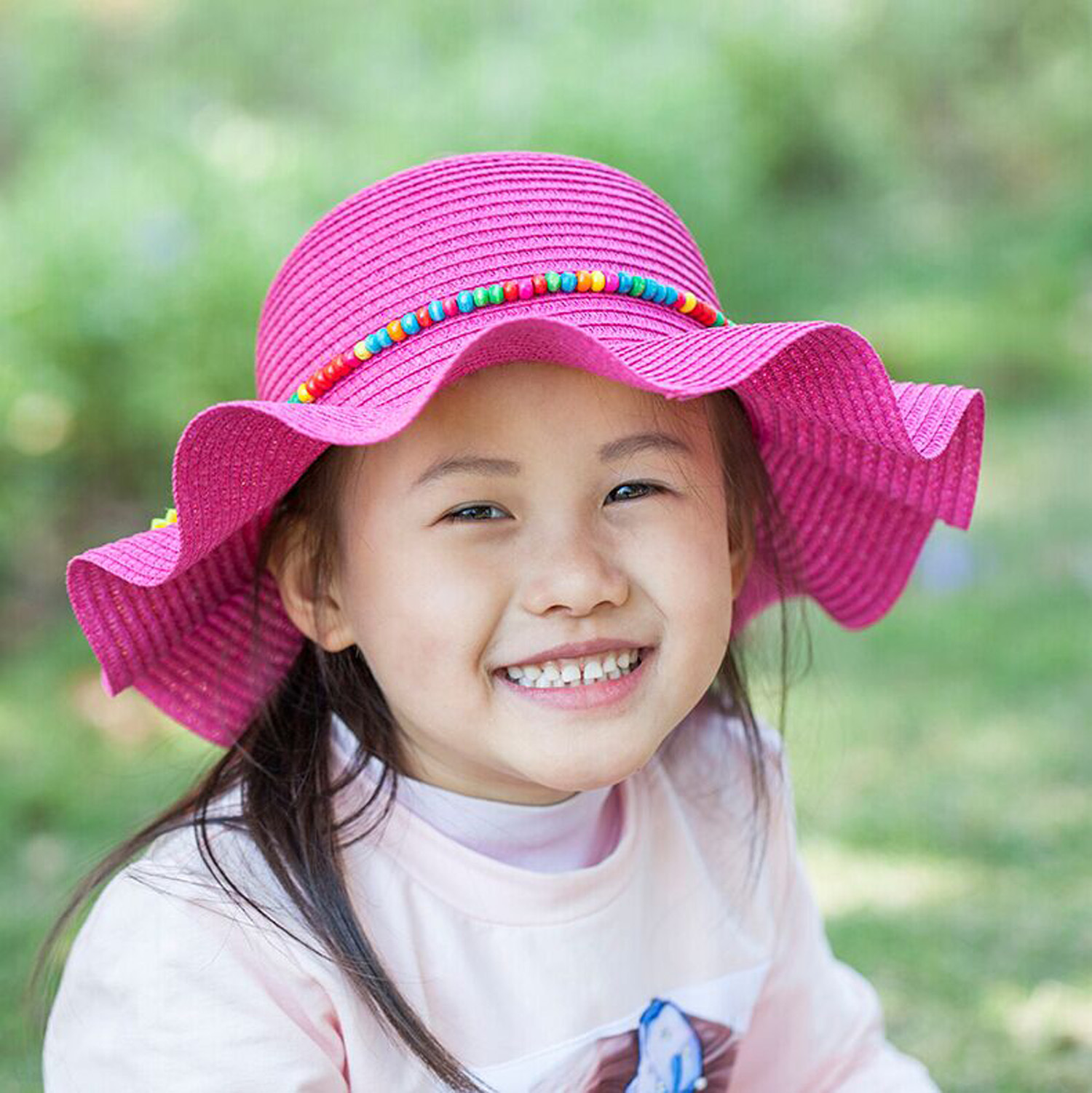 荷叶边单色太阳花儿童太阳帽 春夏遮阳太阳帽女孩夏季帽子6138