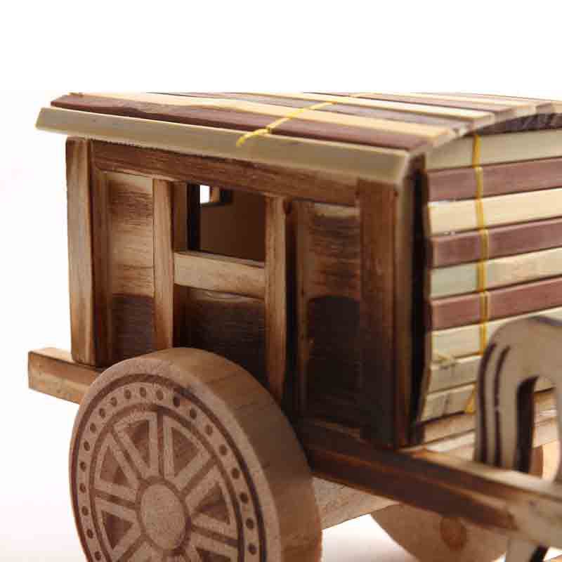 厂家直销 木质工艺品摆件 景区热销工艺品 木质双马拉车玩具