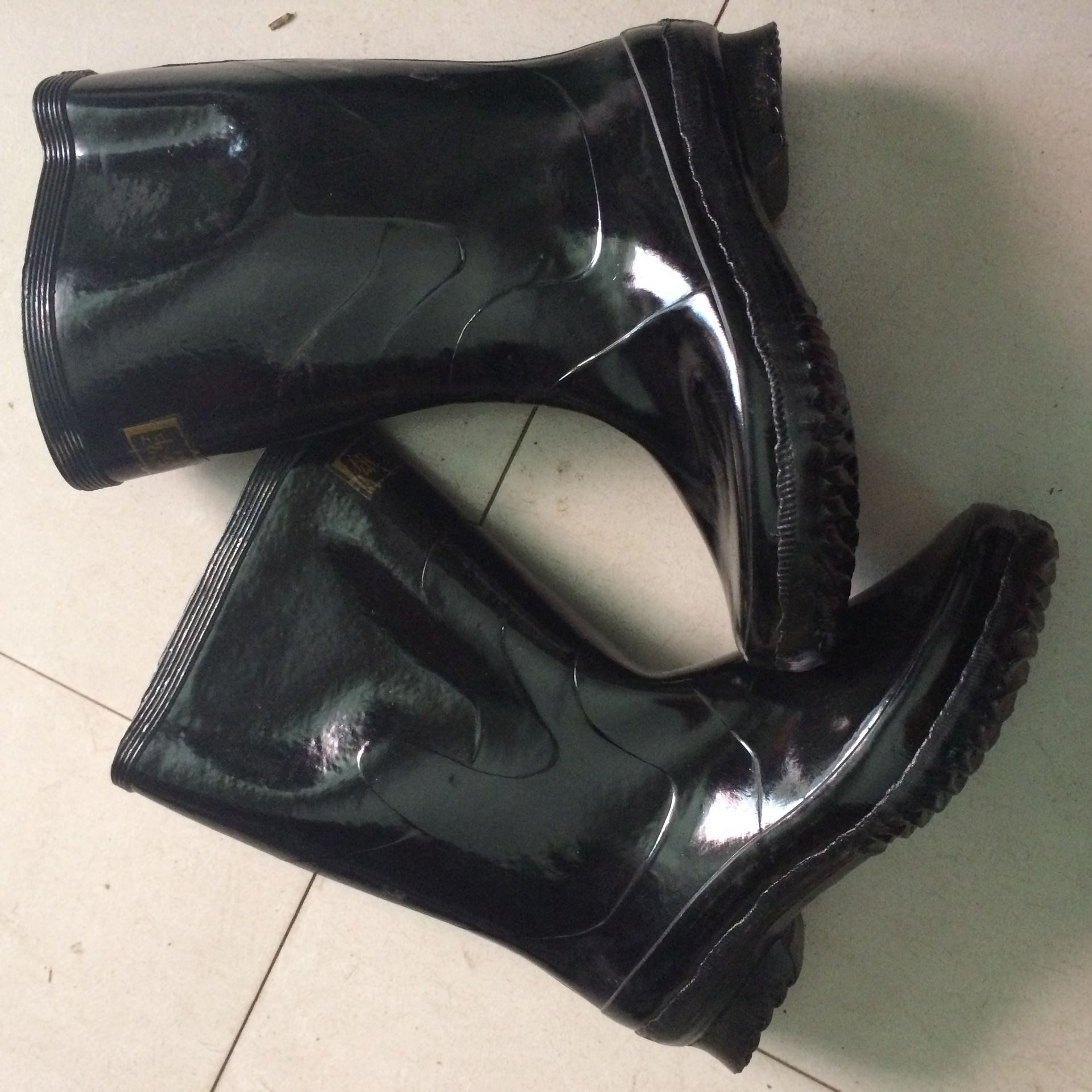 批发中筒3531雨靴 全棉针织衬布工矿橡