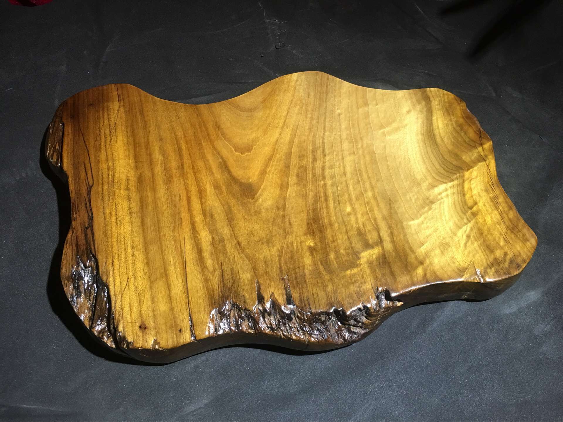 厂家直销阴沉乌木金丝楠根雕茶盘水波纹红木茶海茶托越南茶具特.