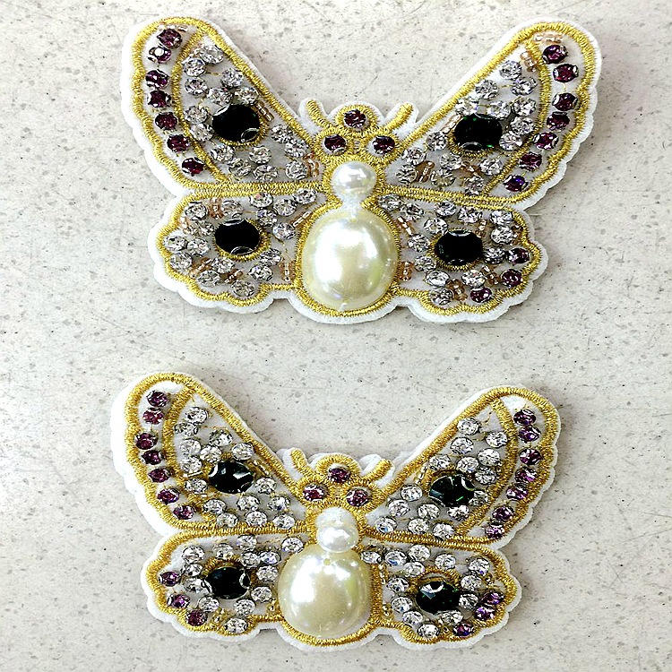 新款蝴蝶造型立体手工钉珠 动物形状串珠 diy鞋帽发饰衣服装饰配