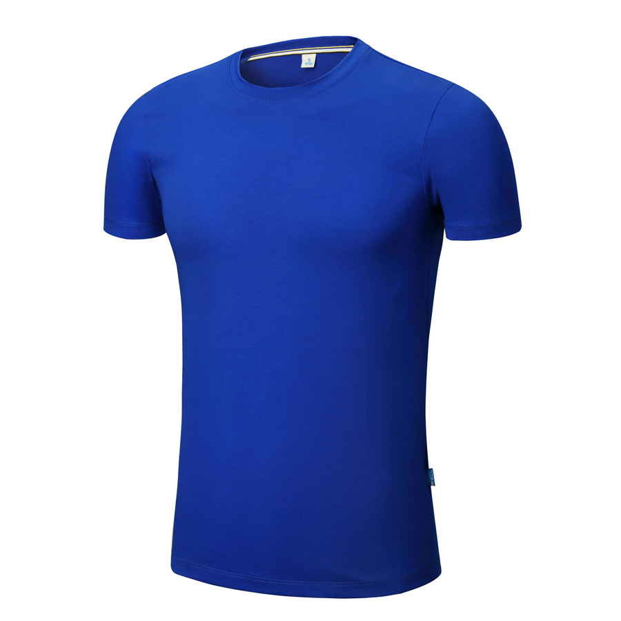 短袖t恤定制 纯色t恤 圆领短袖男式t恤 丝光棉t恤 圆领广告衫-阿里巴