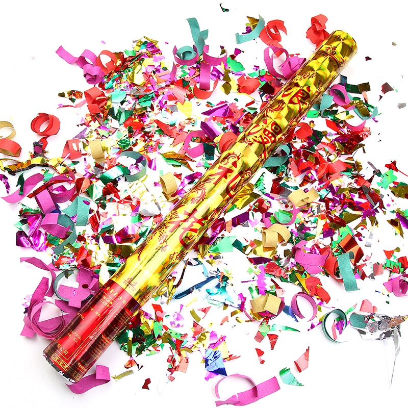 新款婚庆结婚礼炮节日庆典礼炮礼花旋转式礼炮金色浪漫礼花60cm