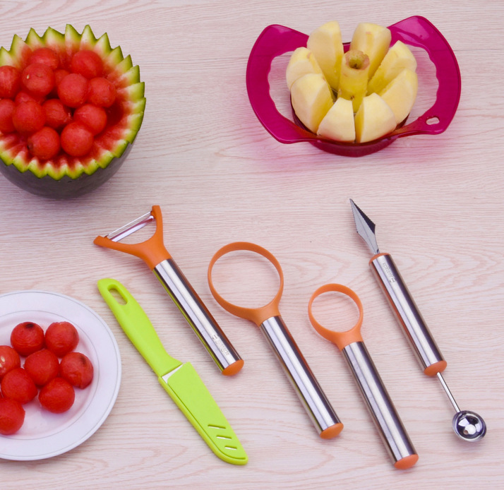 创意水果拼盘工具套装 家用挖球器水果刀分割器切苹果西瓜挖球勺