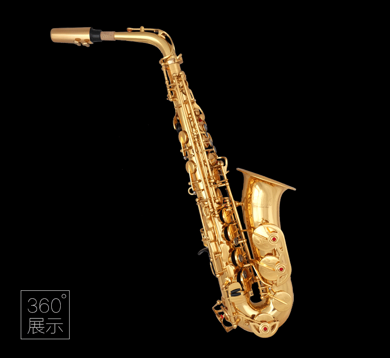 降e调乐器萨克斯 黄铜中音萨克斯 全管身漆金初学演奏萨克斯批发