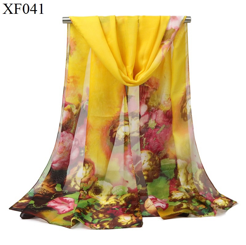 High Quality Chiffon Scarf Spring, Summer, Autumn and Winter Women's Oil Painting Scarf Printed Shawl Seaside Vacation Thin Beach Towel Scarf