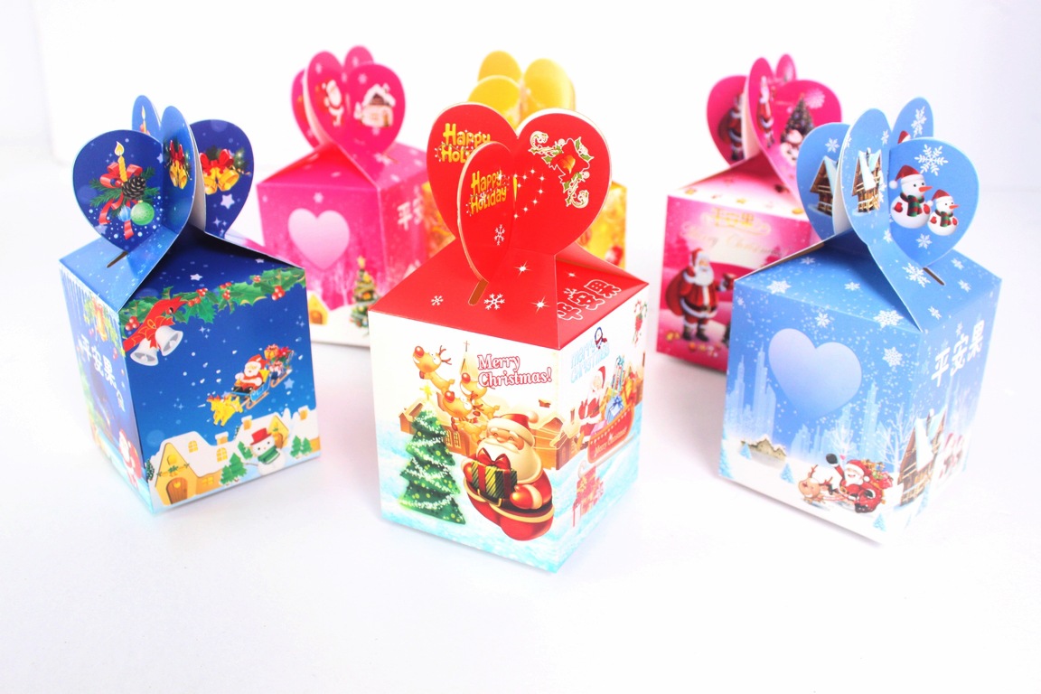 淘宝爆款圣诞节装饰用品礼盒袋平安夜苹果盒子包装纸盒订制批发