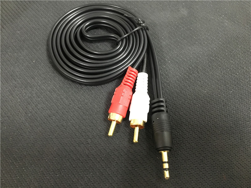 5米音频线 3.5针转2联花头线 一分二音频连接线 av线
