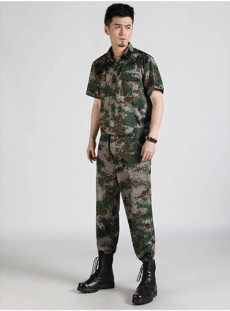 夏季07迷彩服短袖套装水洗短袖林地迷彩作
