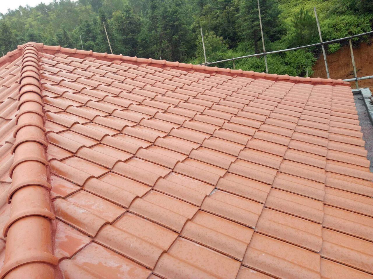 景德镇景龙瓦业中式罗曼瓦别墅瓦陶瓷瓦单波瓦宝石蓝