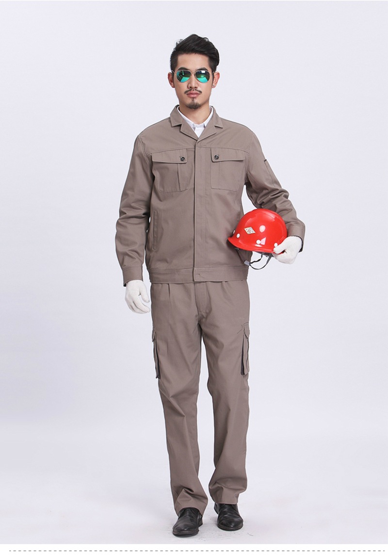 纽扣纯棉工作服套装 东莞电工工作服 电力工程服防静电劳保服.