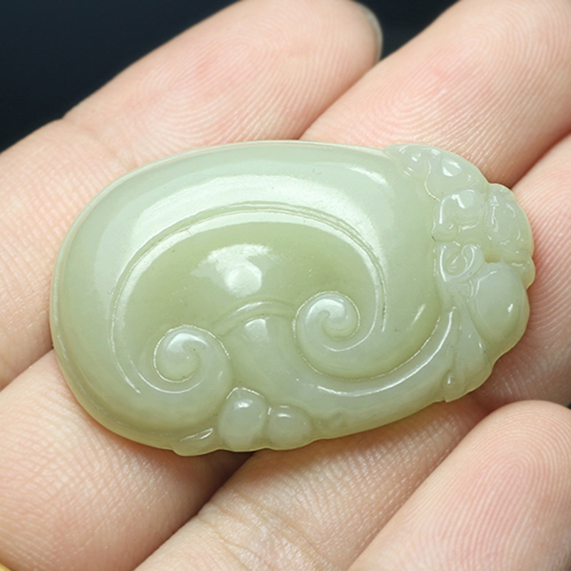 佳翔 珠宝 天然和田玉坠事事如意玉牌吊坠男女 白玉玉石挂件玉佩