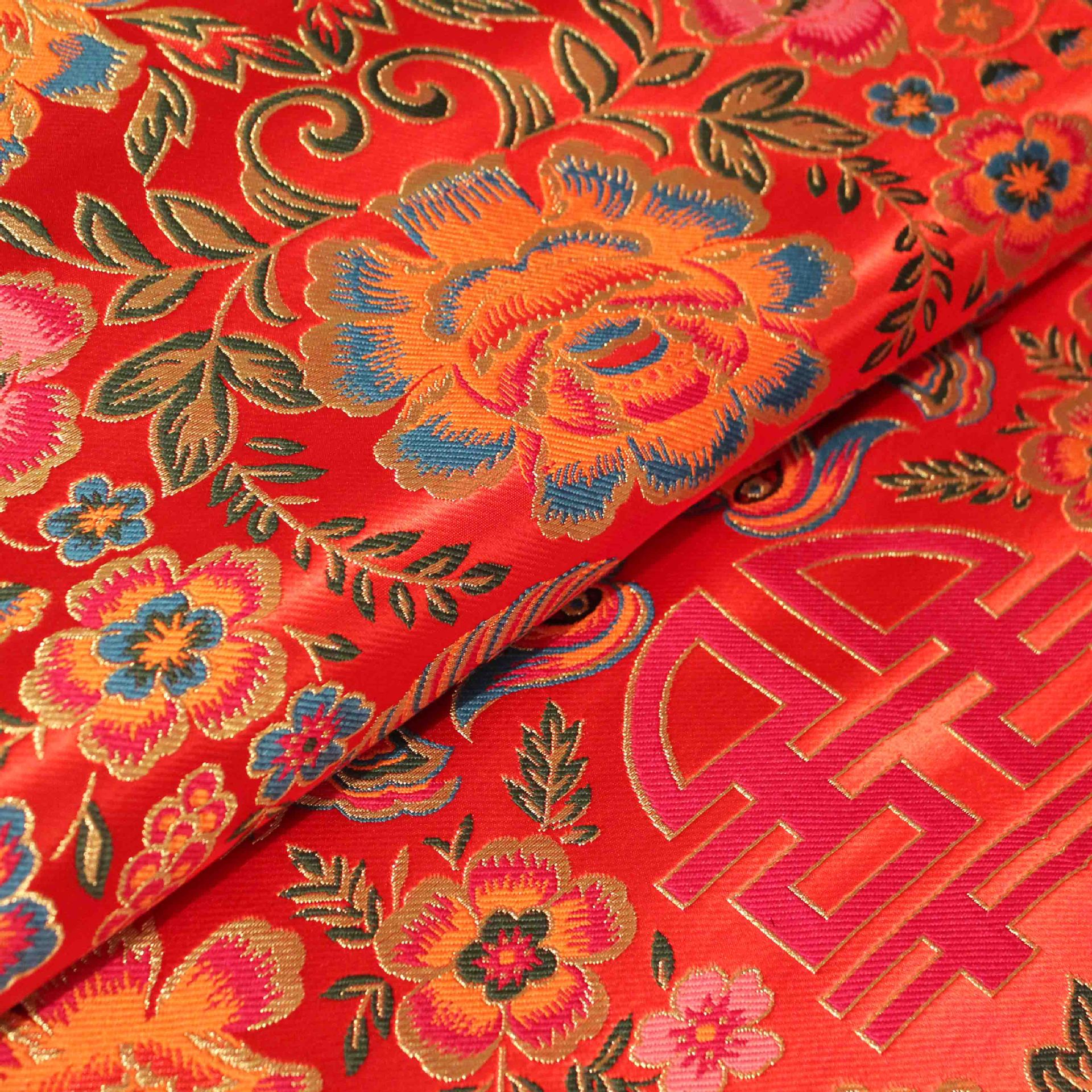 云锦鸳鸯绣花旗袍面料唐装布料高档包装面料织锦缎布料丝绸特价