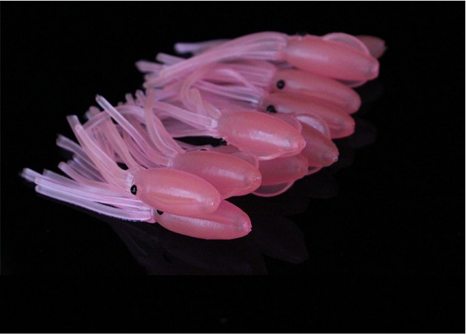 精美夜光粉色鱿鱼饵7cm 3.7g 仿生章鱼路亚饵假饵海水夜钓诱鱼饵