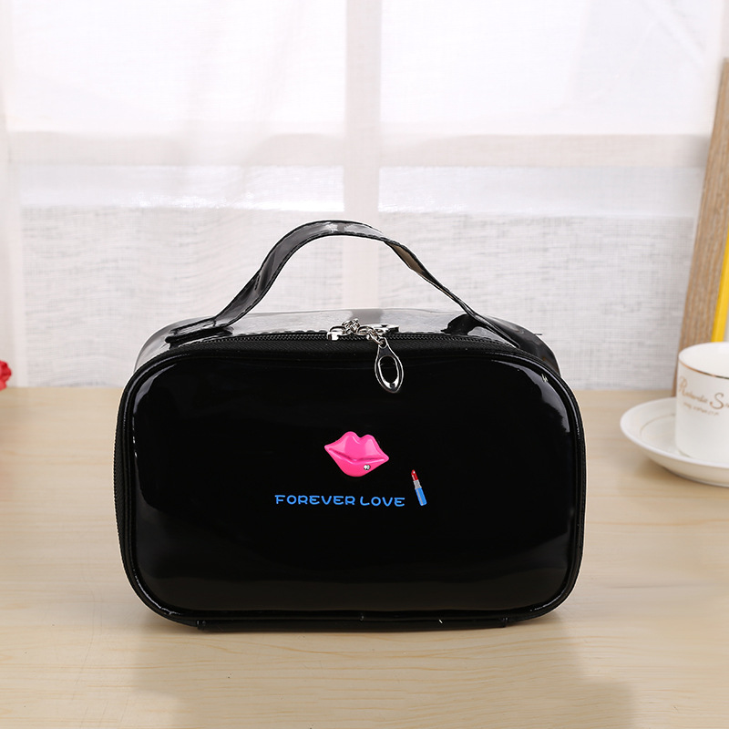 Korean New Pu Cosmetic Bag Hot Selling Travel Large Capacity Portable Toiletry Bag Portable Cosmetics Storage Bag