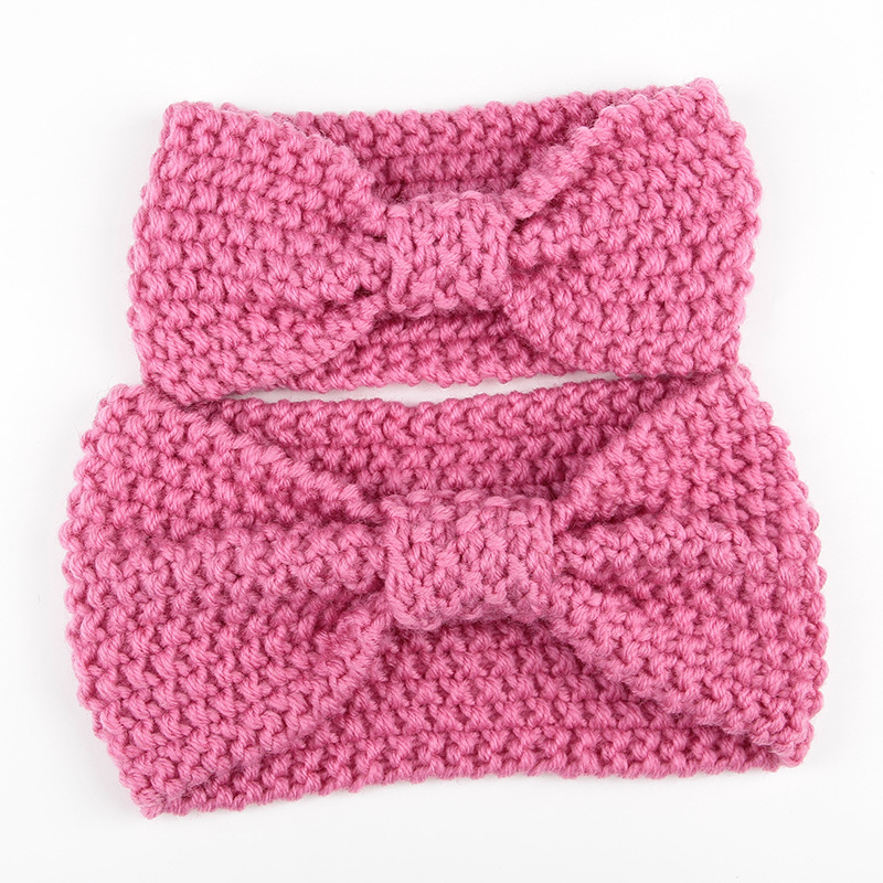 手工毛线编织玉米粒发带头饰发饰品秋冬款女士成人亲子保暖头套