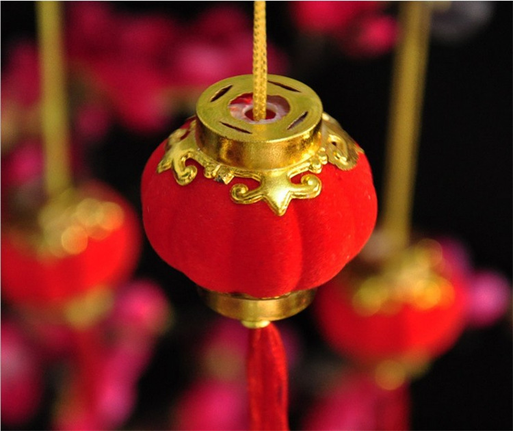 厂家直销10#植绒小灯笼 灯笼 灯笼配件 灯笼塑料 植绒灯笼