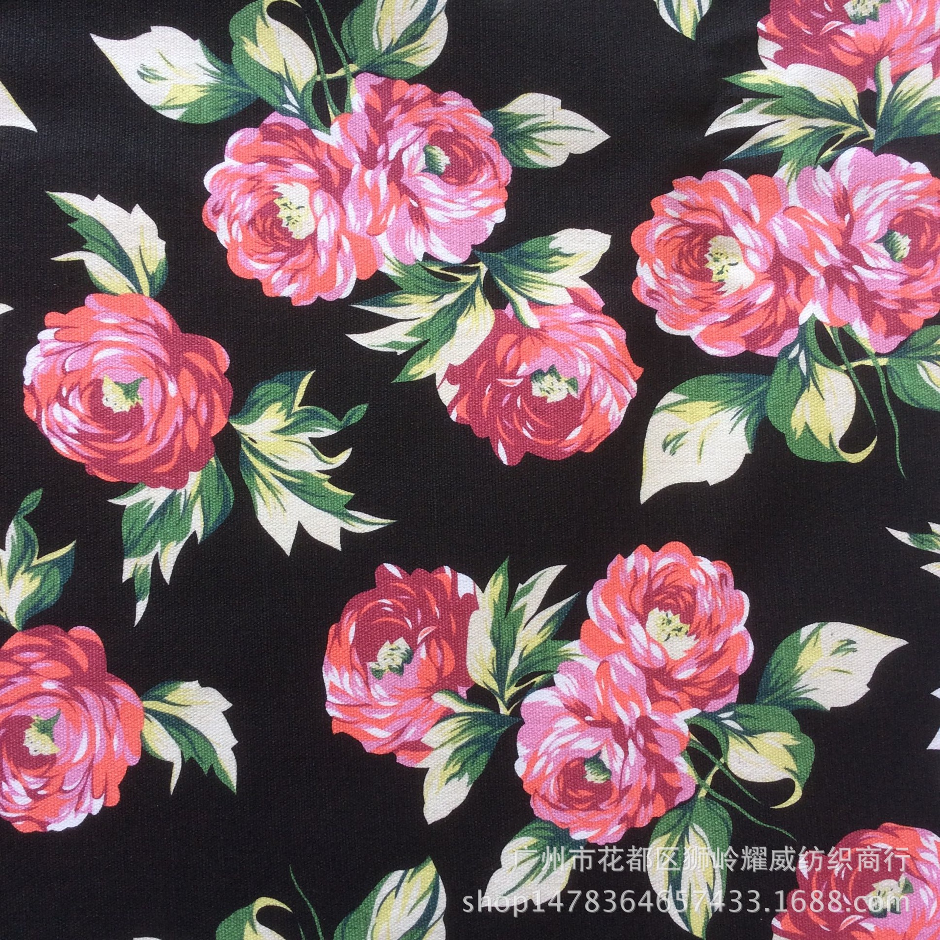 批发纯棉数码印花加工 东北大花帆布防水pvc 舞蹈鞋箱包服装面料