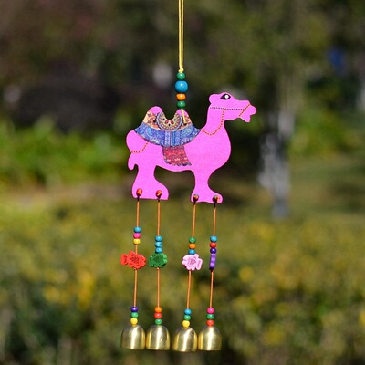 云南民族风手工特色铜铃铛 精美骆驼田园风铃家居装饰挂件gy06