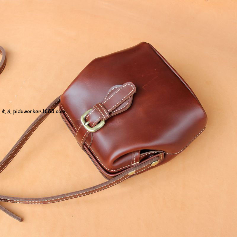 原创手工复古金口医生包牛皮古董包 单肩包