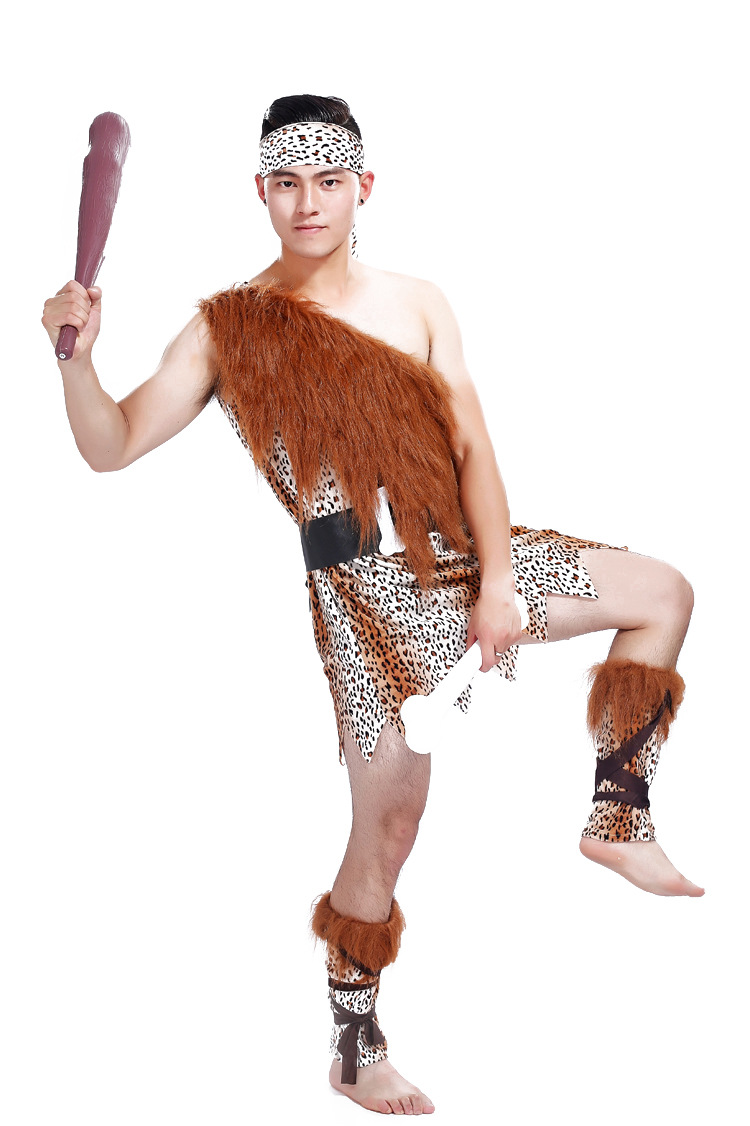 万圣节 派对角色扮演 演出服装 野人服装 土著猎人服装