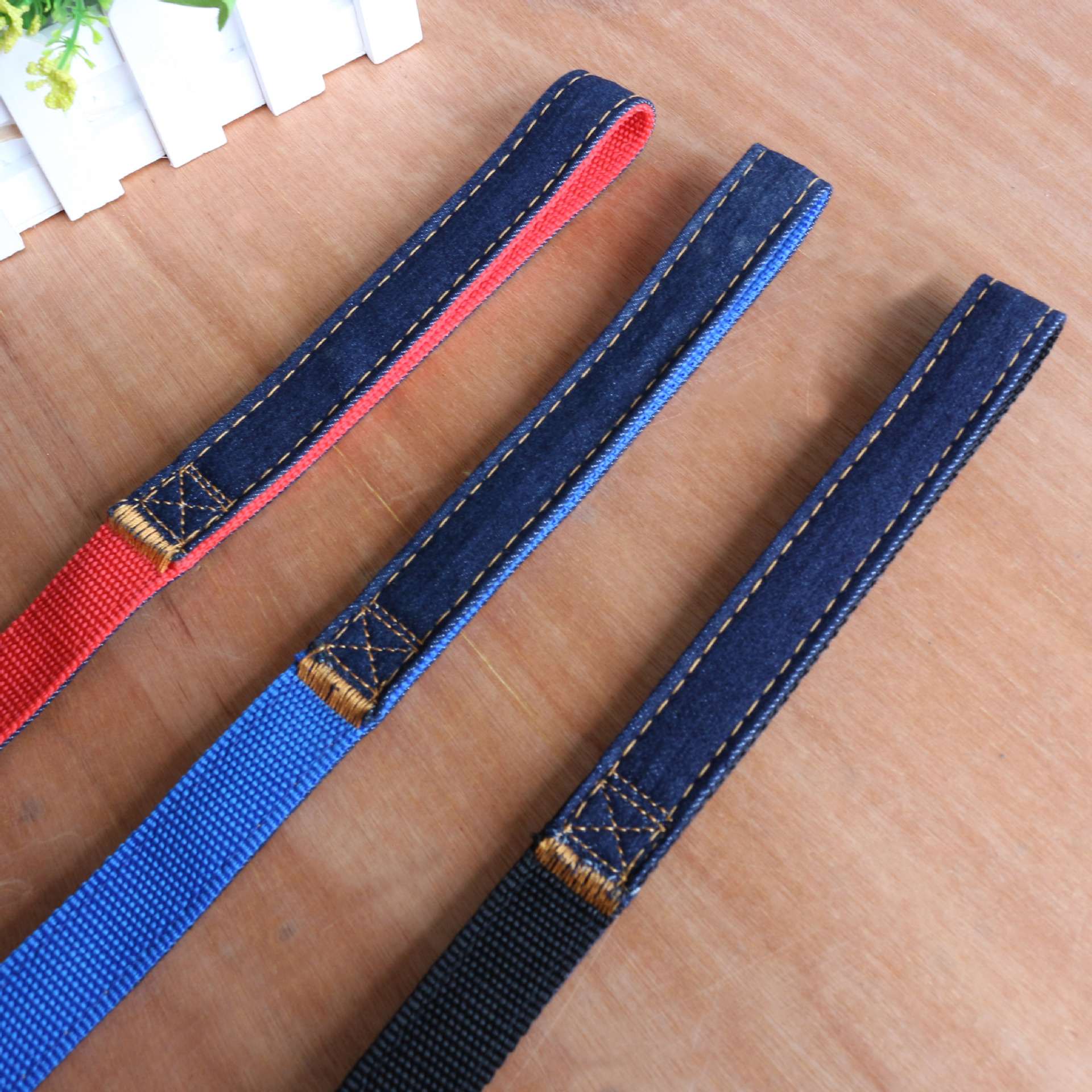 高品质宠物牵引绳 牛仔缝布宠物项圈套 狗狗脖套 宠物牵引