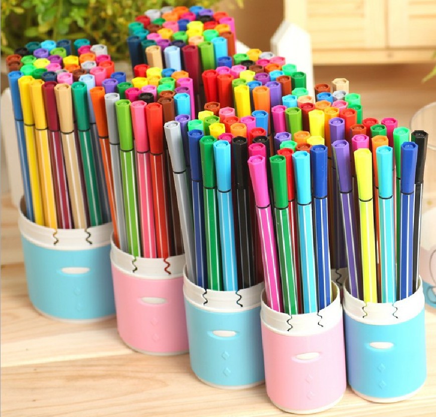 36色水彩笔可水洗盒装画笔儿童画画水彩笔彩色画笔十元店货源