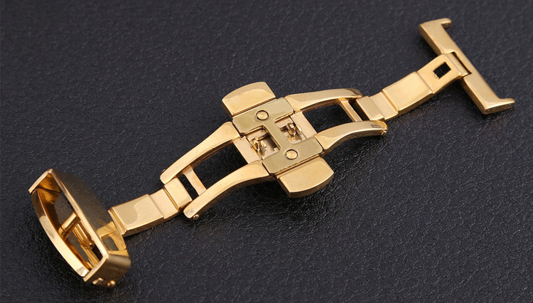 工厂直销批发手表带配件表扣 双按自动蝴蝶扣 精钢表扣18/20/22mm