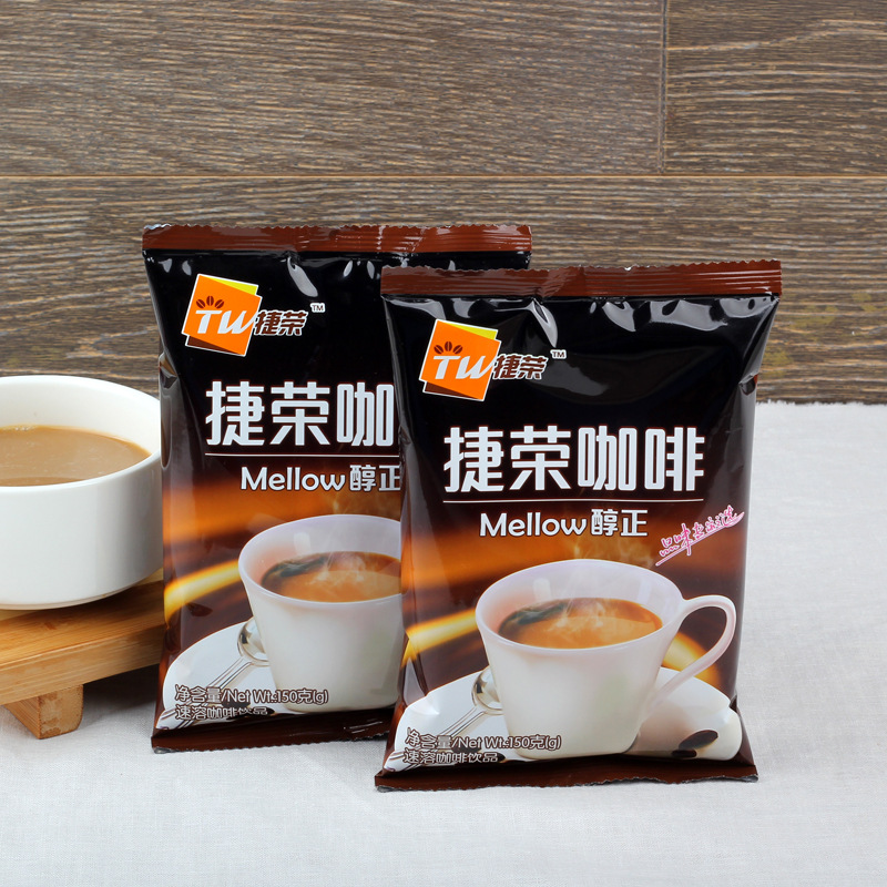 捷荣咖啡 mellow醇正咖啡 香醇特浓速溶咖啡纯咖啡粉 150g袋装