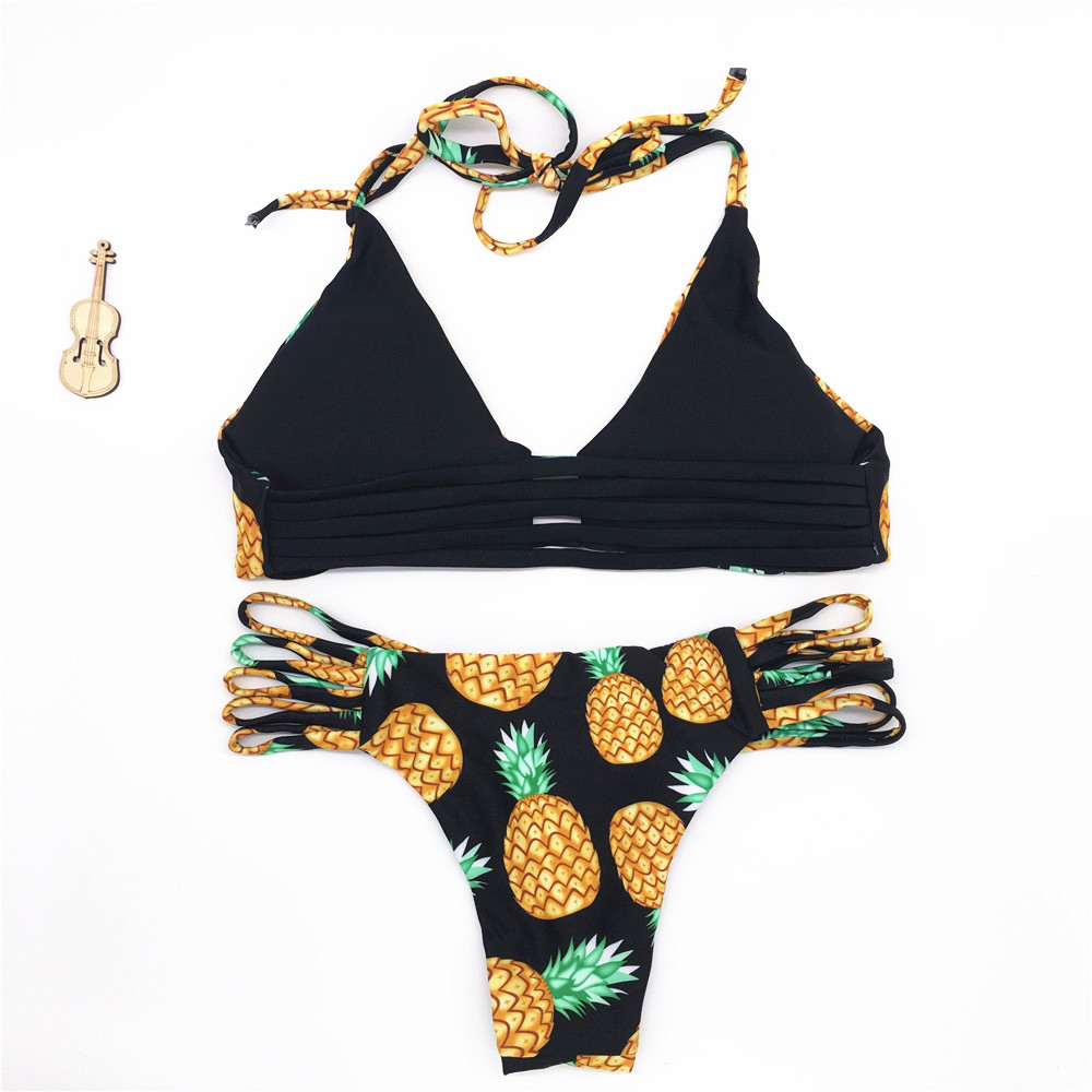 速卖通爆款2016新款菠萝泳装 欧美性感