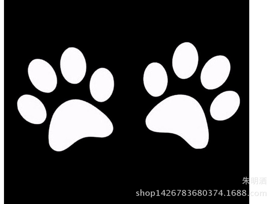 外贸新款heart paw vinyl decal狗狗脚印车贴 反光狗爪脚印汽车贴