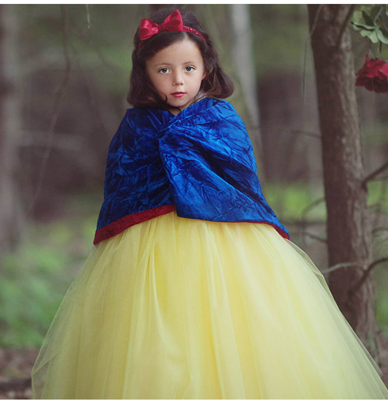 ebay速卖通厂家儿童表演服白雪公主斗篷冬季天鹅绒披肩批发